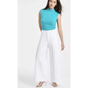BarIII White Pleated Wide Leg Pants Size PP MSRP$59.50